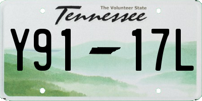 TN license plate Y9117L