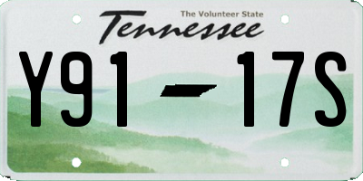 TN license plate Y9117S