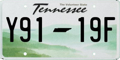 TN license plate Y9119F