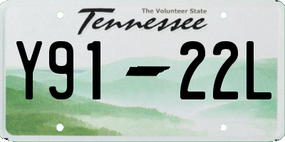 TN license plate Y9122L