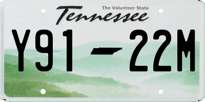 TN license plate Y9122M