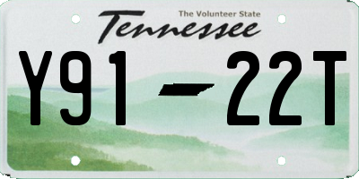 TN license plate Y9122T