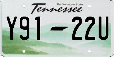 TN license plate Y9122U