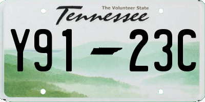 TN license plate Y9123C