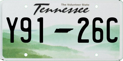 TN license plate Y9126C