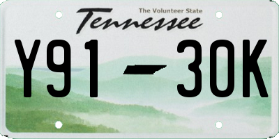 TN license plate Y9130K