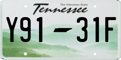 TN license plate Y9131F