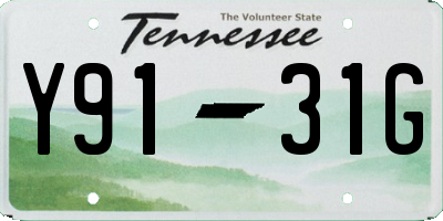 TN license plate Y9131G