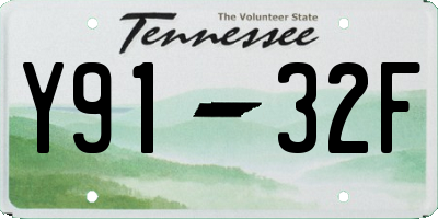 TN license plate Y9132F