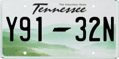 TN license plate Y9132N