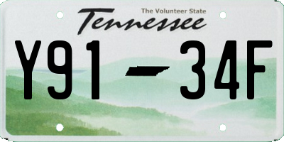TN license plate Y9134F