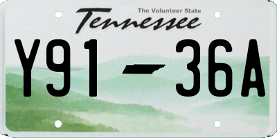 TN license plate Y9136A