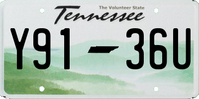 TN license plate Y9136U