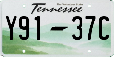 TN license plate Y9137C