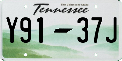 TN license plate Y9137J