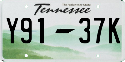 TN license plate Y9137K