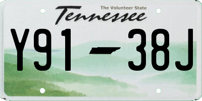 TN license plate Y9138J