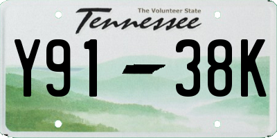 TN license plate Y9138K