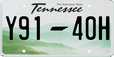 TN license plate Y9140H