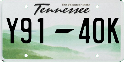 TN license plate Y9140K