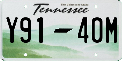 TN license plate Y9140M