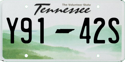 TN license plate Y9142S