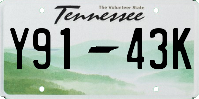 TN license plate Y9143K