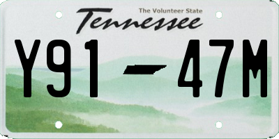 TN license plate Y9147M