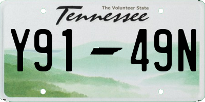 TN license plate Y9149N