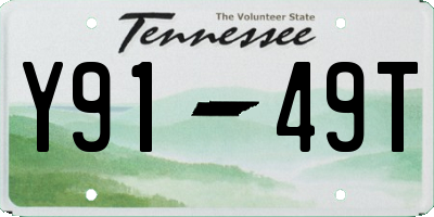 TN license plate Y9149T