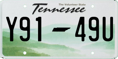 TN license plate Y9149U