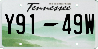 TN license plate Y9149W