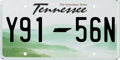 TN license plate Y9156N