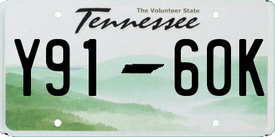 TN license plate Y9160K