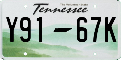 TN license plate Y9167K