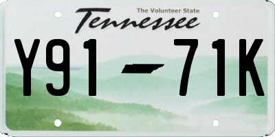 TN license plate Y9171K