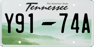 TN license plate Y9174A