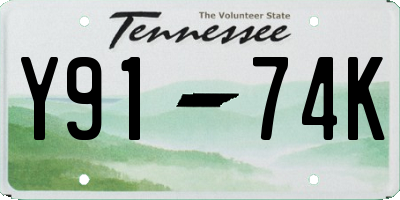 TN license plate Y9174K