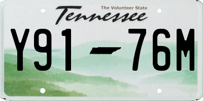 TN license plate Y9176M
