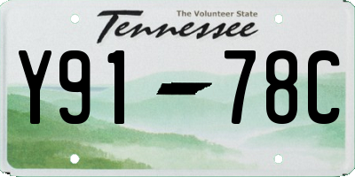 TN license plate Y9178C