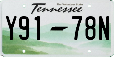 TN license plate Y9178N