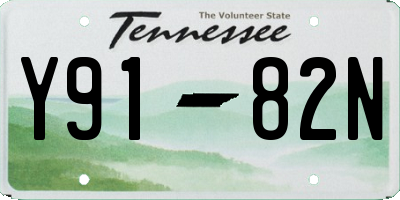 TN license plate Y9182N