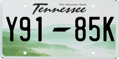 TN license plate Y9185K