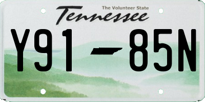 TN license plate Y9185N