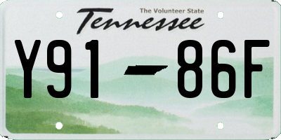 TN license plate Y9186F