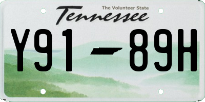 TN license plate Y9189H