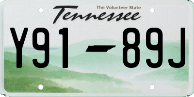 TN license plate Y9189J