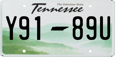 TN license plate Y9189U