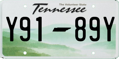 TN license plate Y9189Y