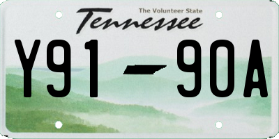 TN license plate Y9190A